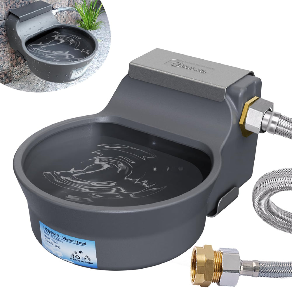 Ficuswin 67oz dispenser mounted on a wall saves space while keeping pets hydrated.