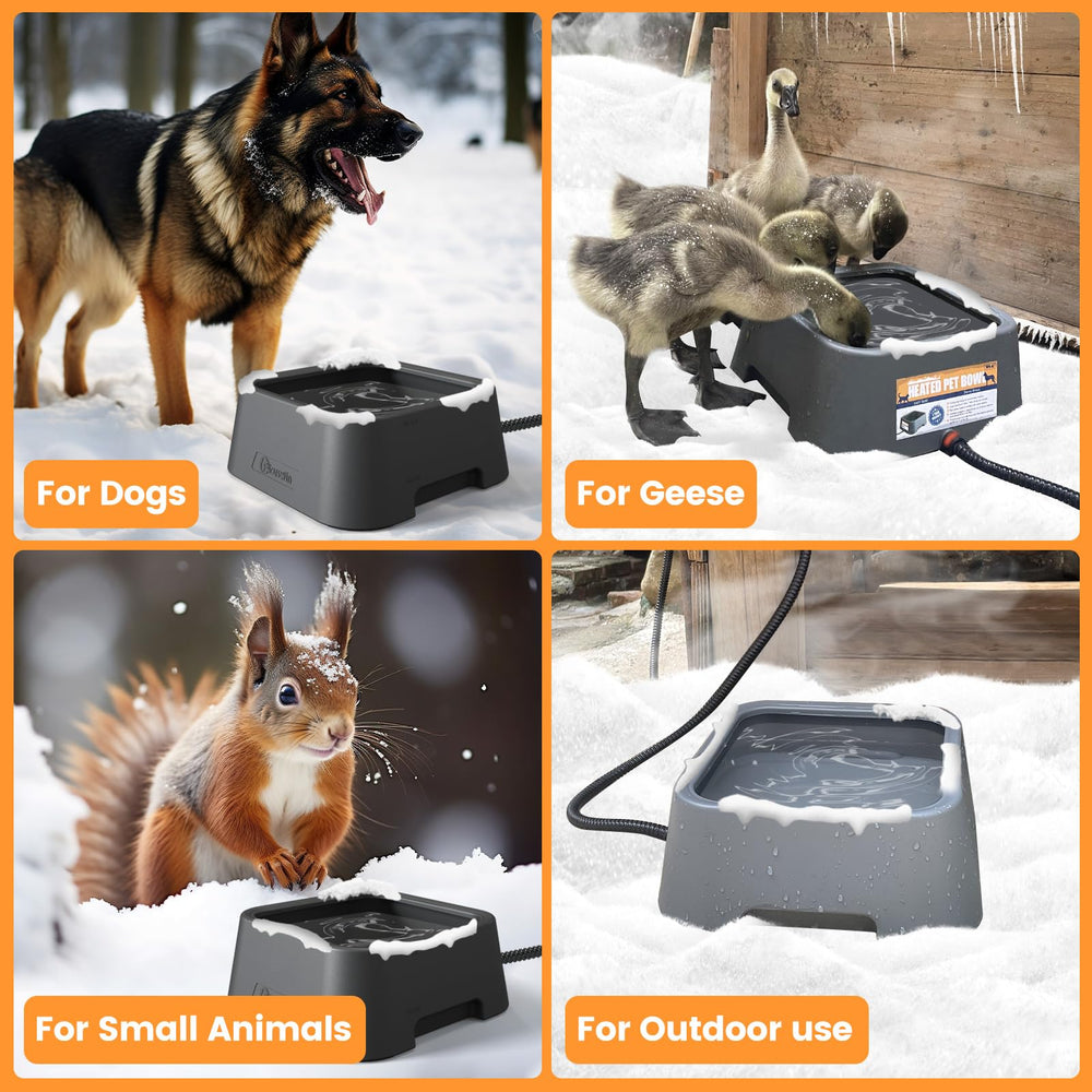 Ficuswin heated water bowl is BPA-free and easy to clean for outdoors.