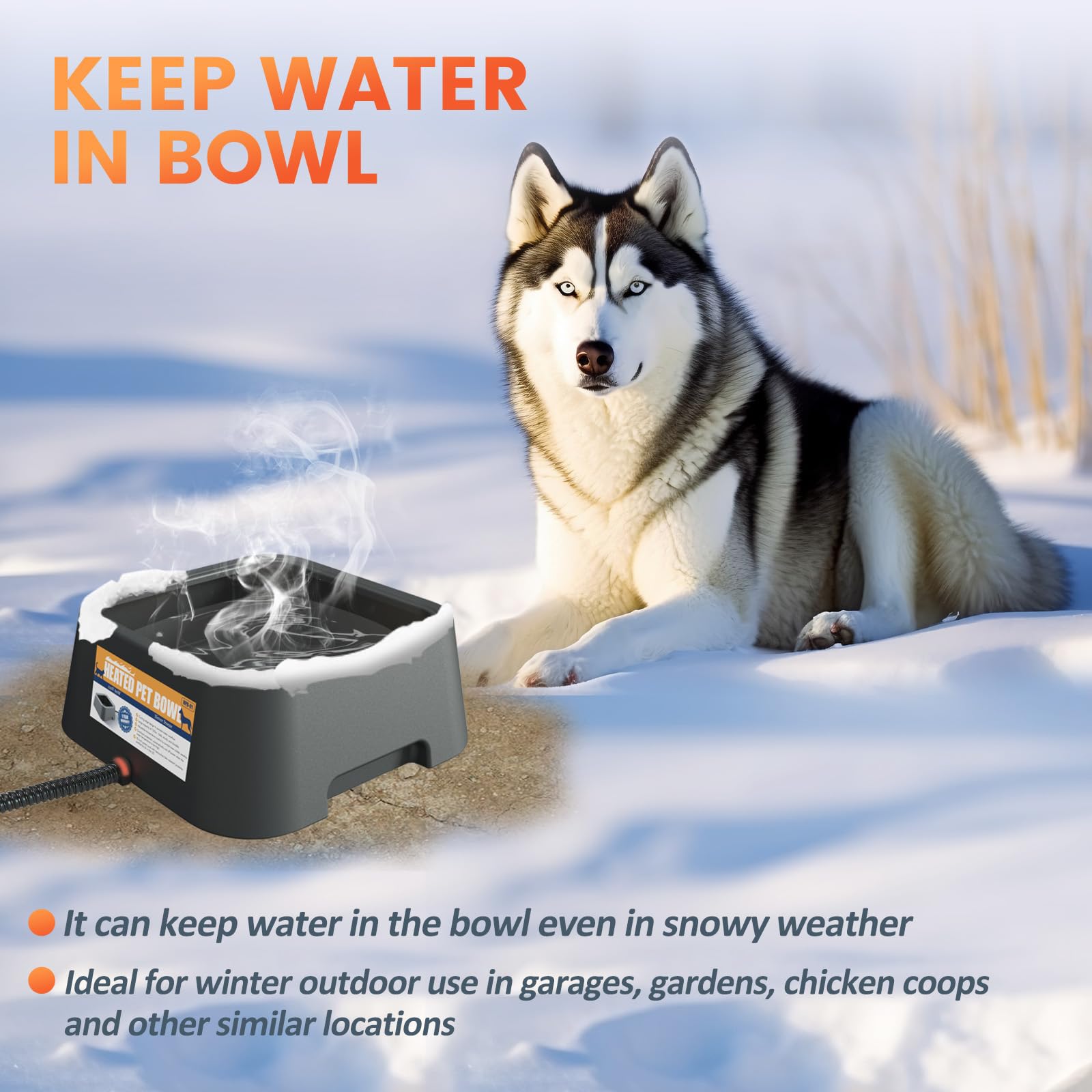 Ficuswin heated water bowl includes night indicator light for quick checks.