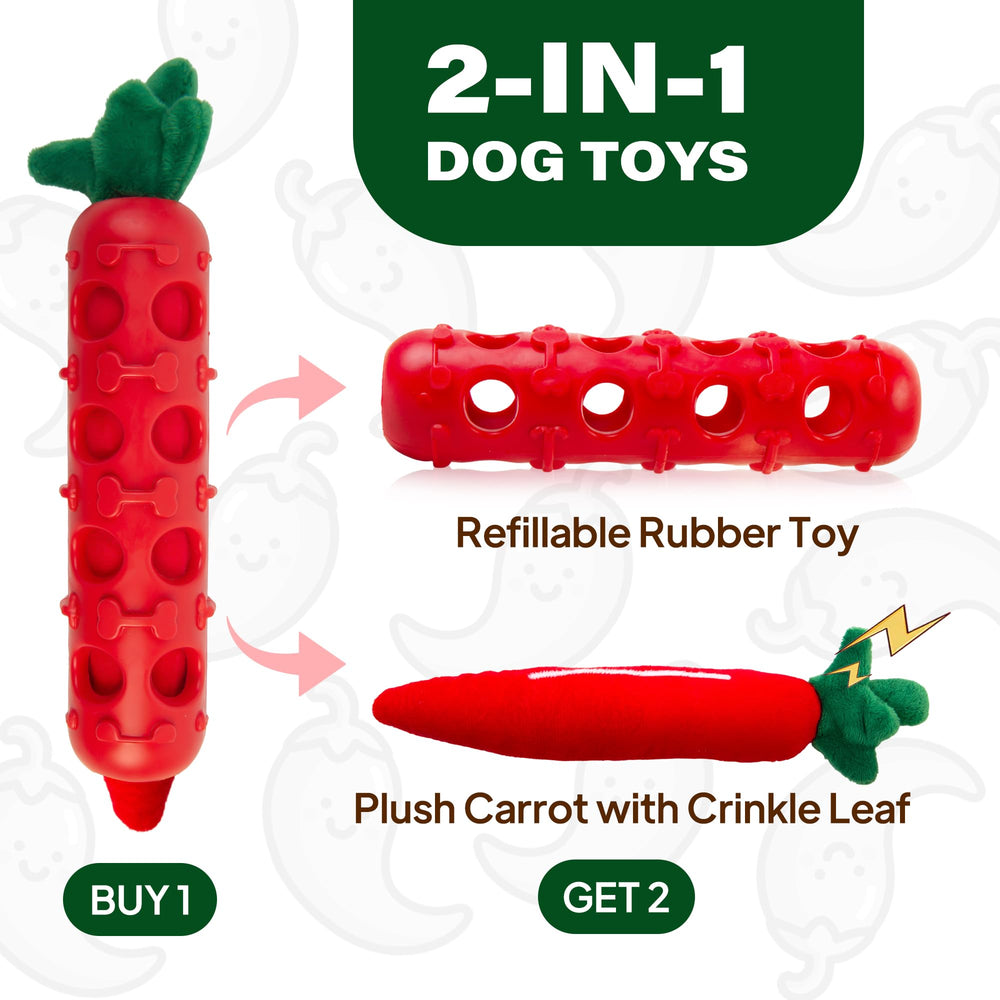 Fida 2-in-1 teething toy plush core invites treat-dispensing play.