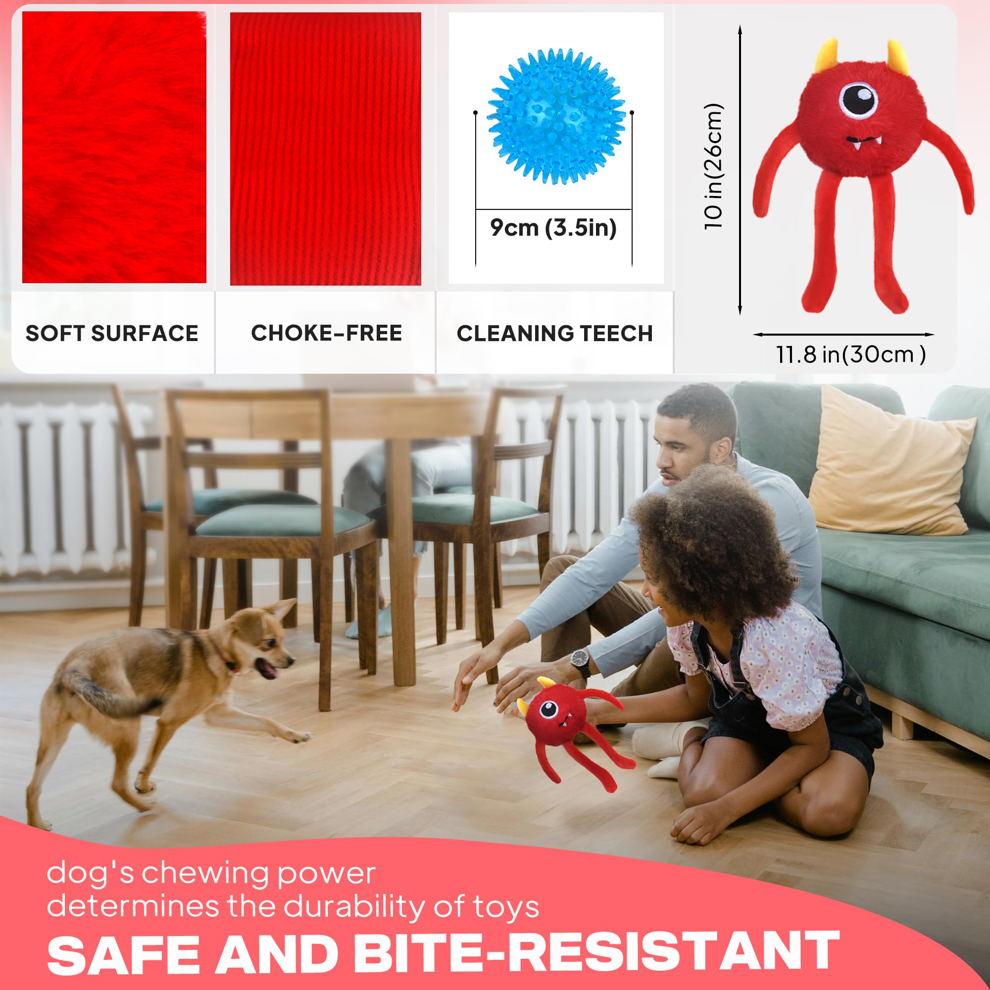 Fida dog chew toy suitable for indoor and outdoor fetch and tug