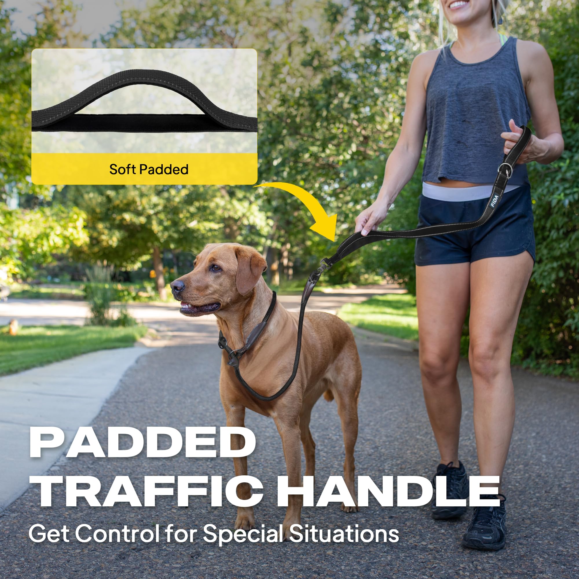 Fida dual soft padded-handles provide comfort in crowded or busy areas.