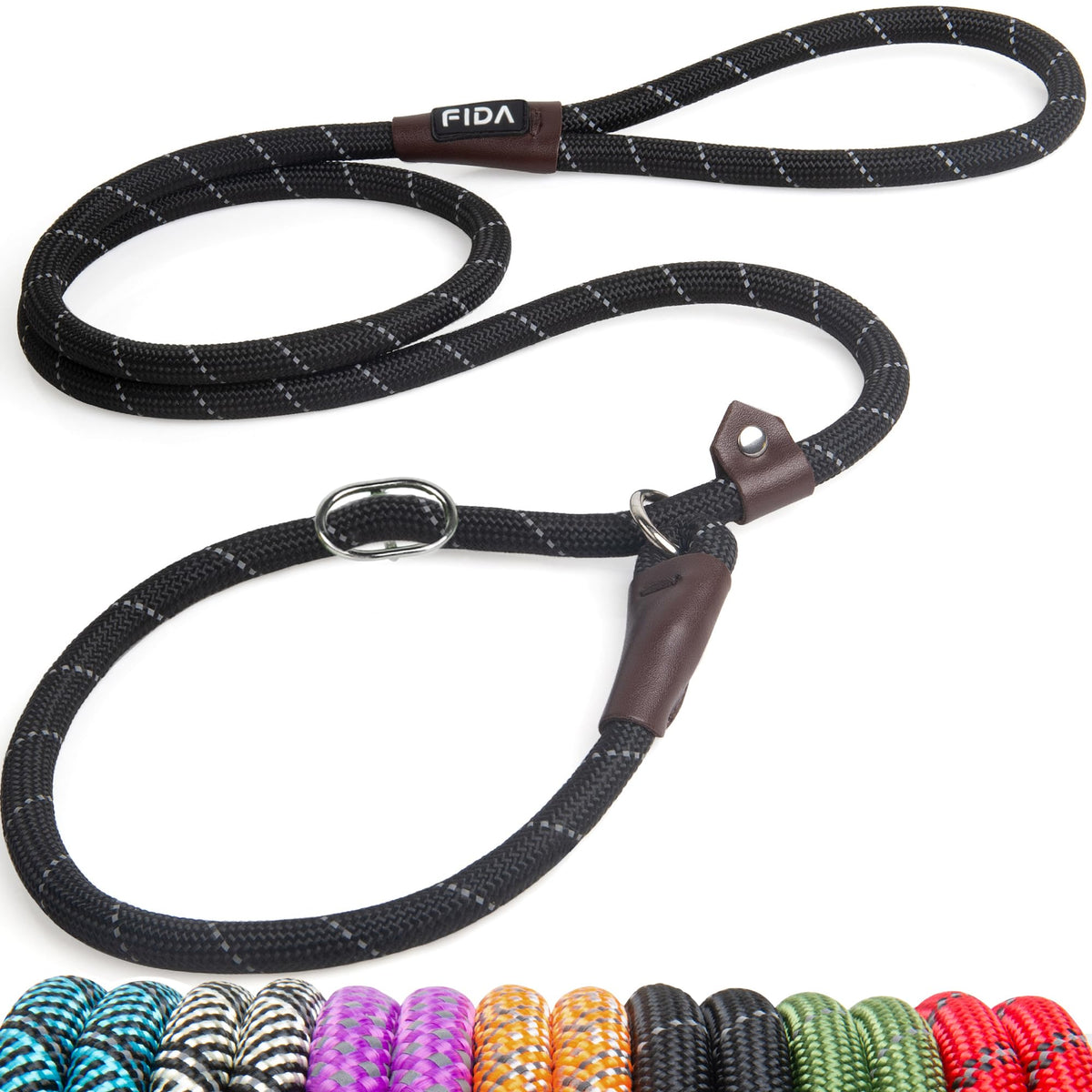 Fida durable slip lead with loop on for easy on-off training.