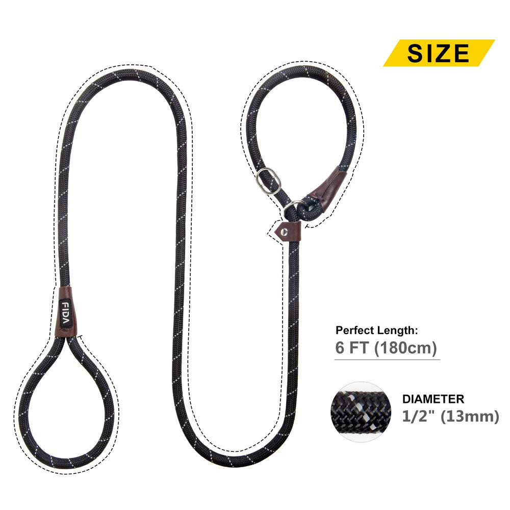 Fida leash suitable for large and medium dogs with 6 ft length.