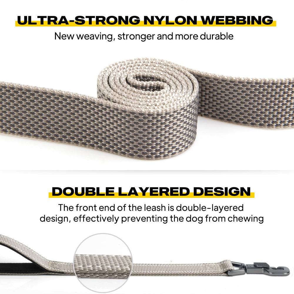 Fida dual soft padded handles offer comfortable grip and reduced rope burn on energetic dogs.