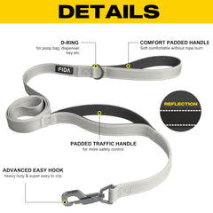 Fida nylon leash shows strong construction for durable daily wear and long-lasting performance.