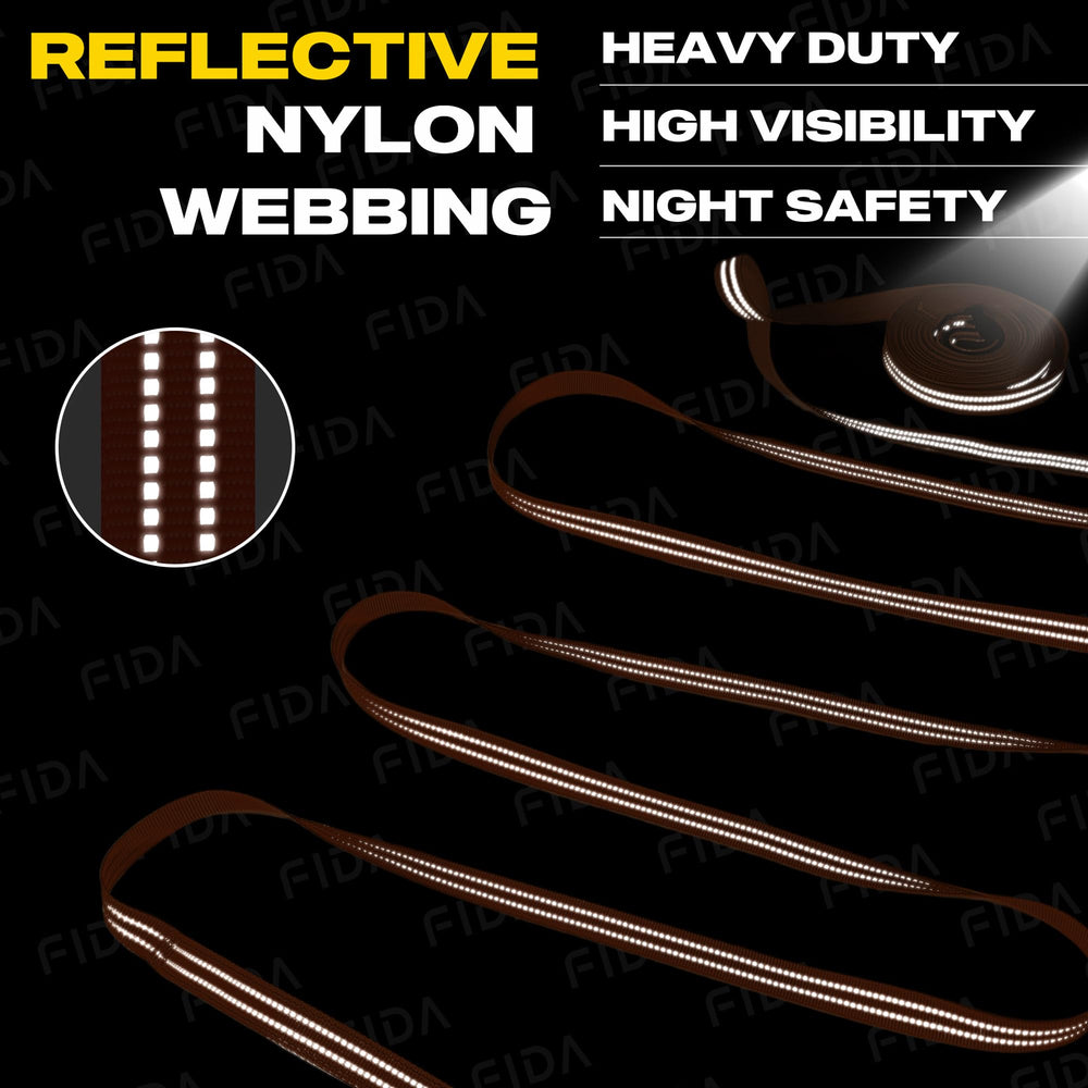 Fida long leash soft padded handles offering comfortable grip during extended walks