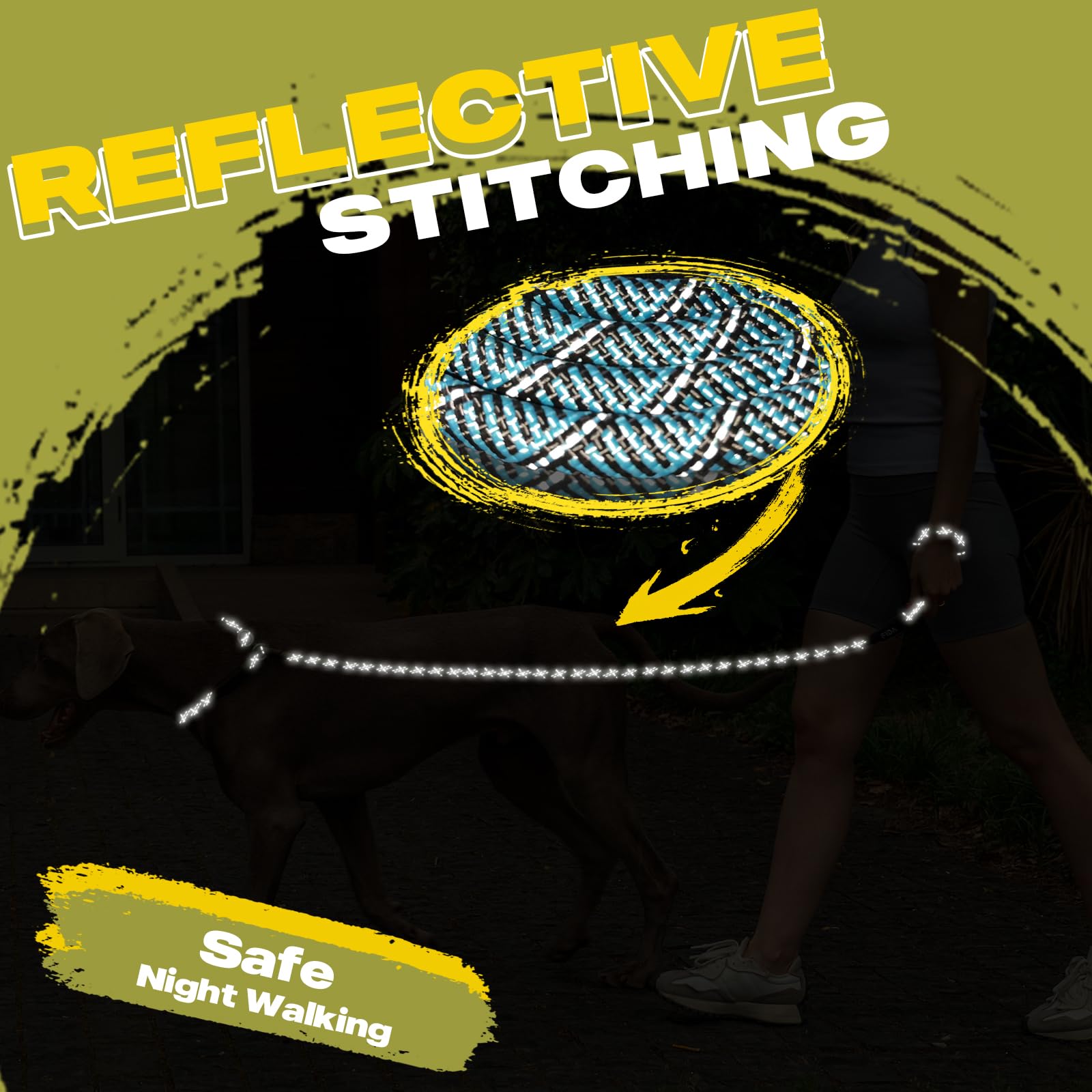 Fida leash with reflective straps enhances night safety during walks