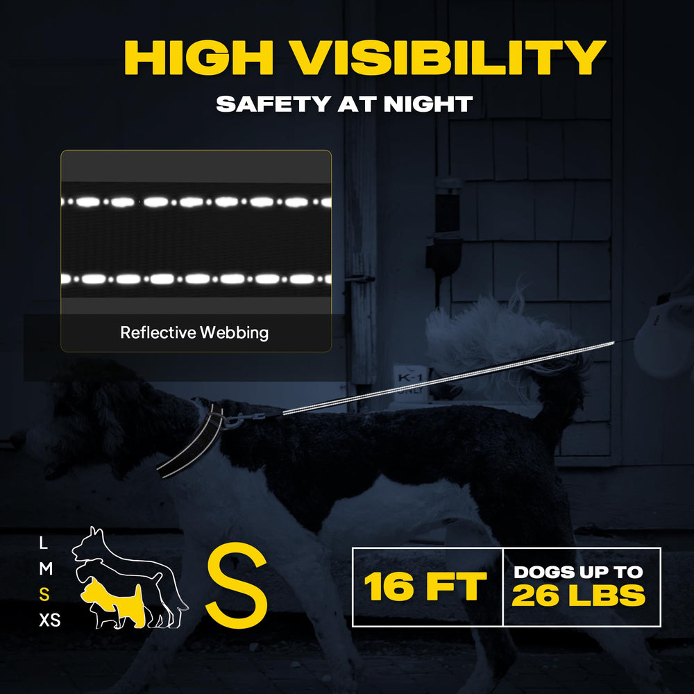 Fida retractable dog leash 16ft night walk-ready for safer evening strolls.