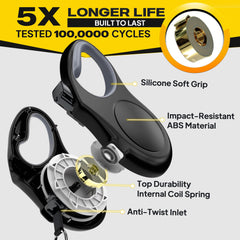 Fida retractable dog leash 16ft reflective cord boosts night visibility.