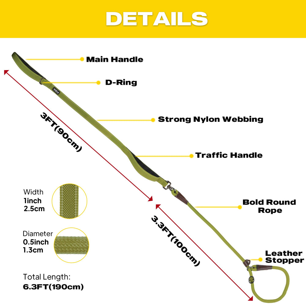 Fida slip lead with head-collar conversion enables flexible training.
