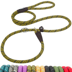 Fida slip lead 6ft yellow with easy on-off loop for dogs