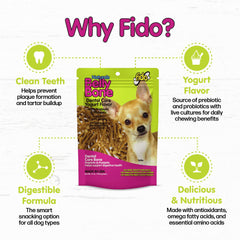Fido Belly Bones 3 inch chews shown for small dogs easy chewing