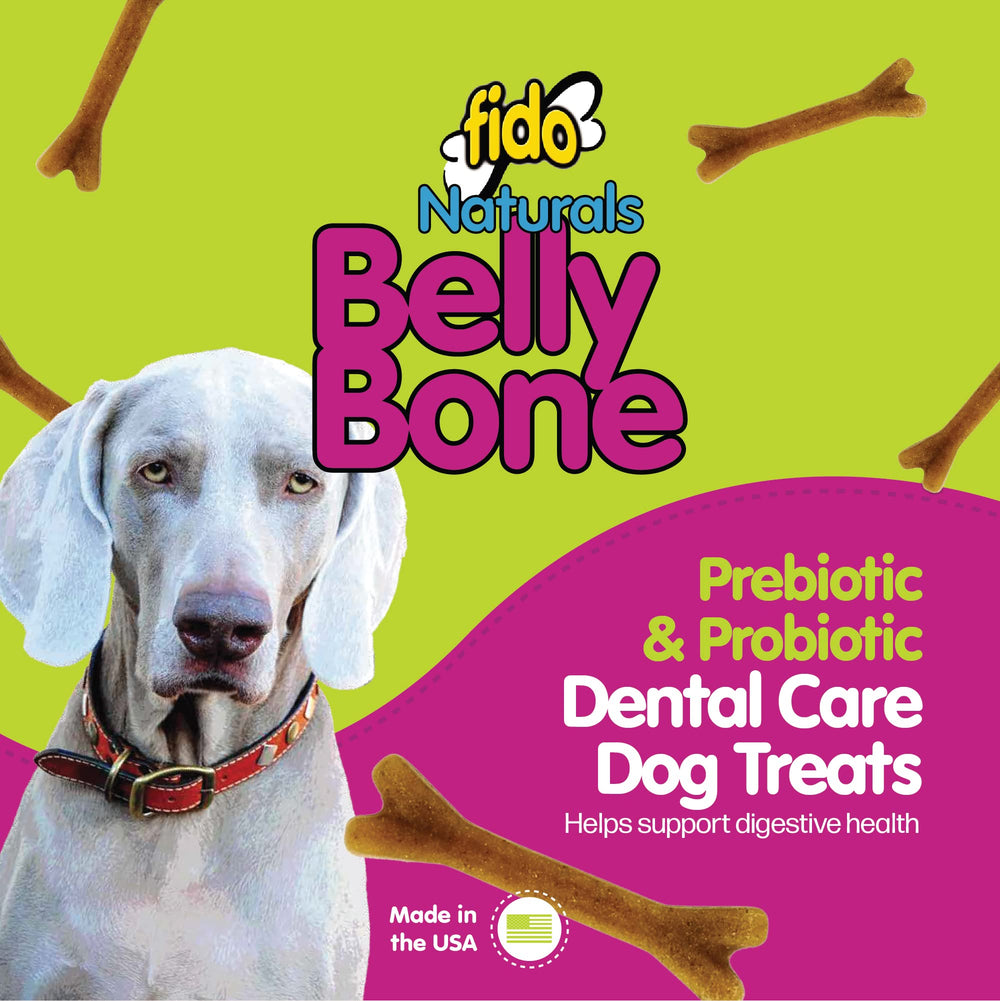 Close-up of yogurt-flavored Belly Bones texture for tasty, digestion-friendly chews