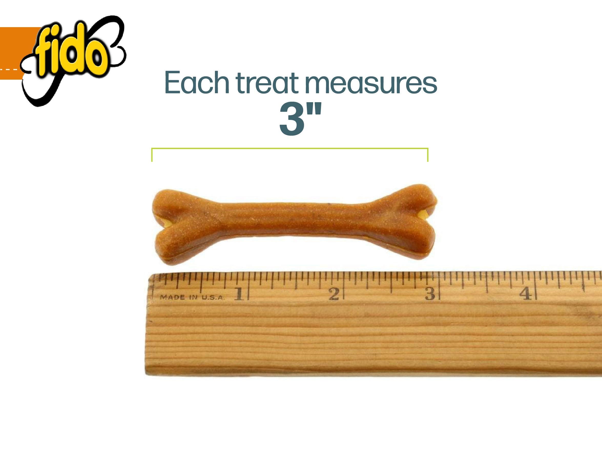Fido Doozie Bones natural ingredients close-up with sunflower, chia, flax for digestibility.