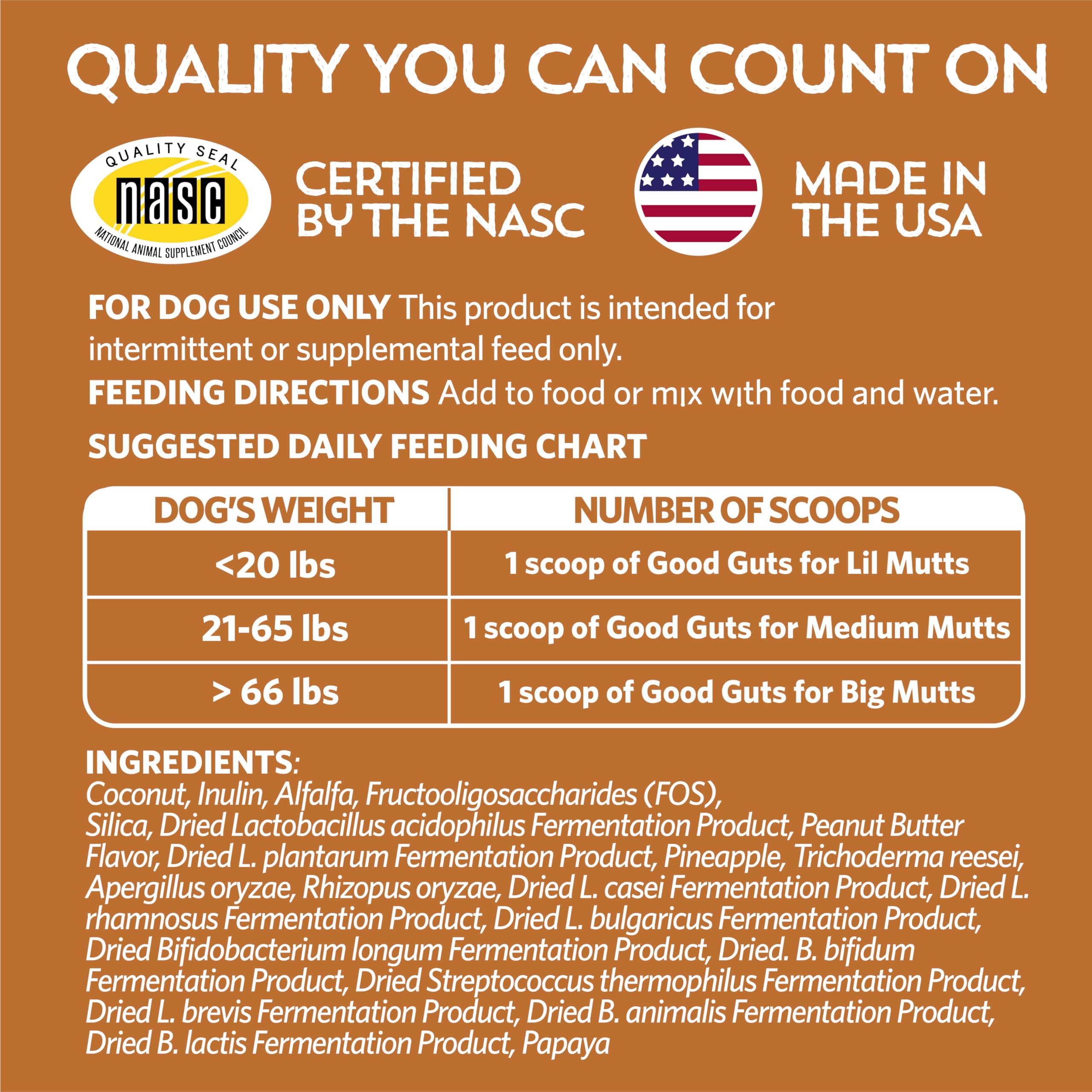 Fidobiotics Good Guts NASC award seal image signals trusted formulation.