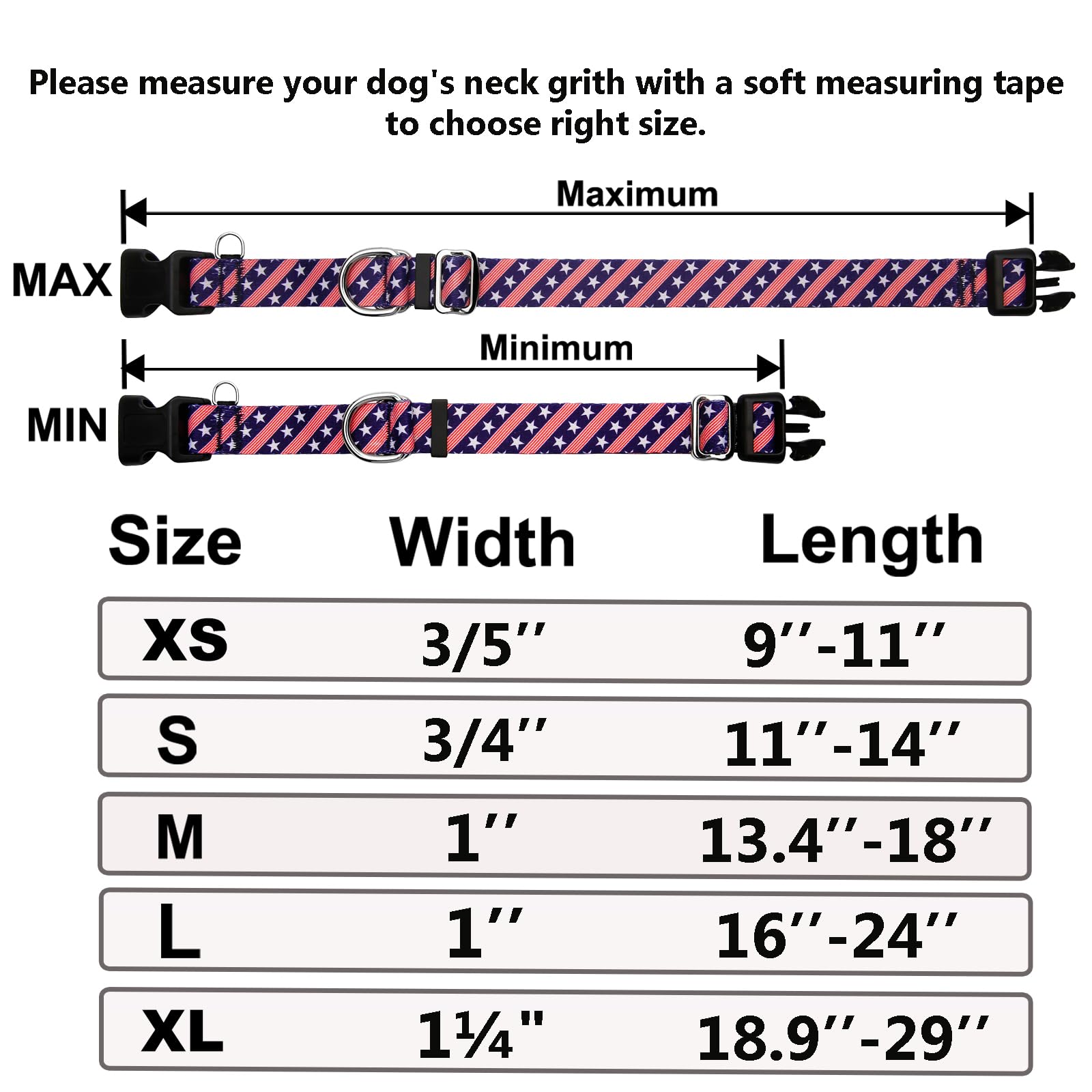Fidohug American Flag pattern on collar ideal for daily walks and training.