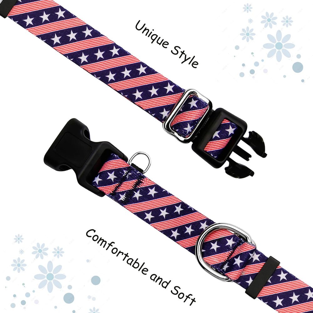 Fidohug navy flag martingale worn on dog during a walk shows no-pull potential.