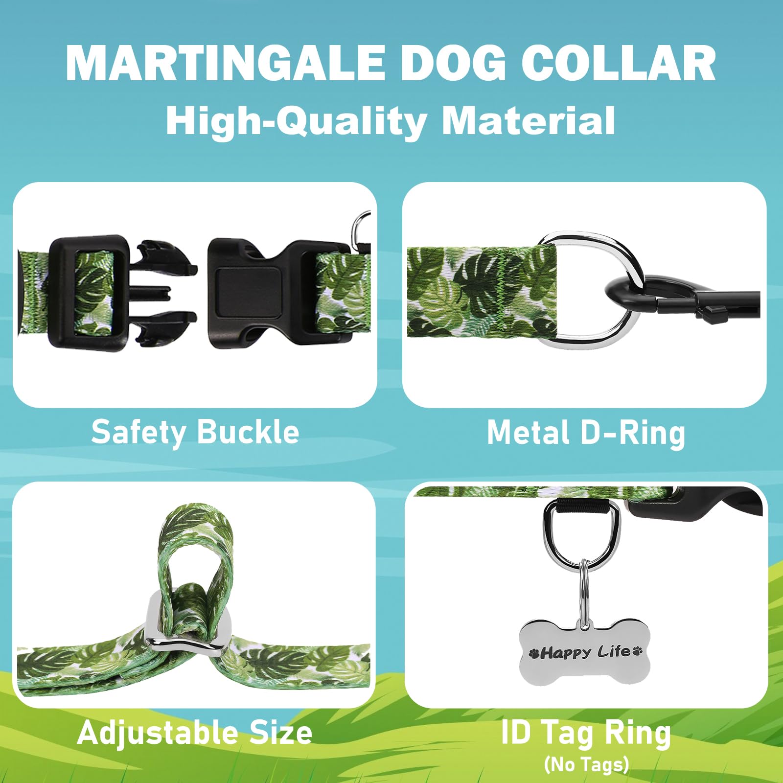 Fidohug nylon slip dog collar soft-strap comfortable wear