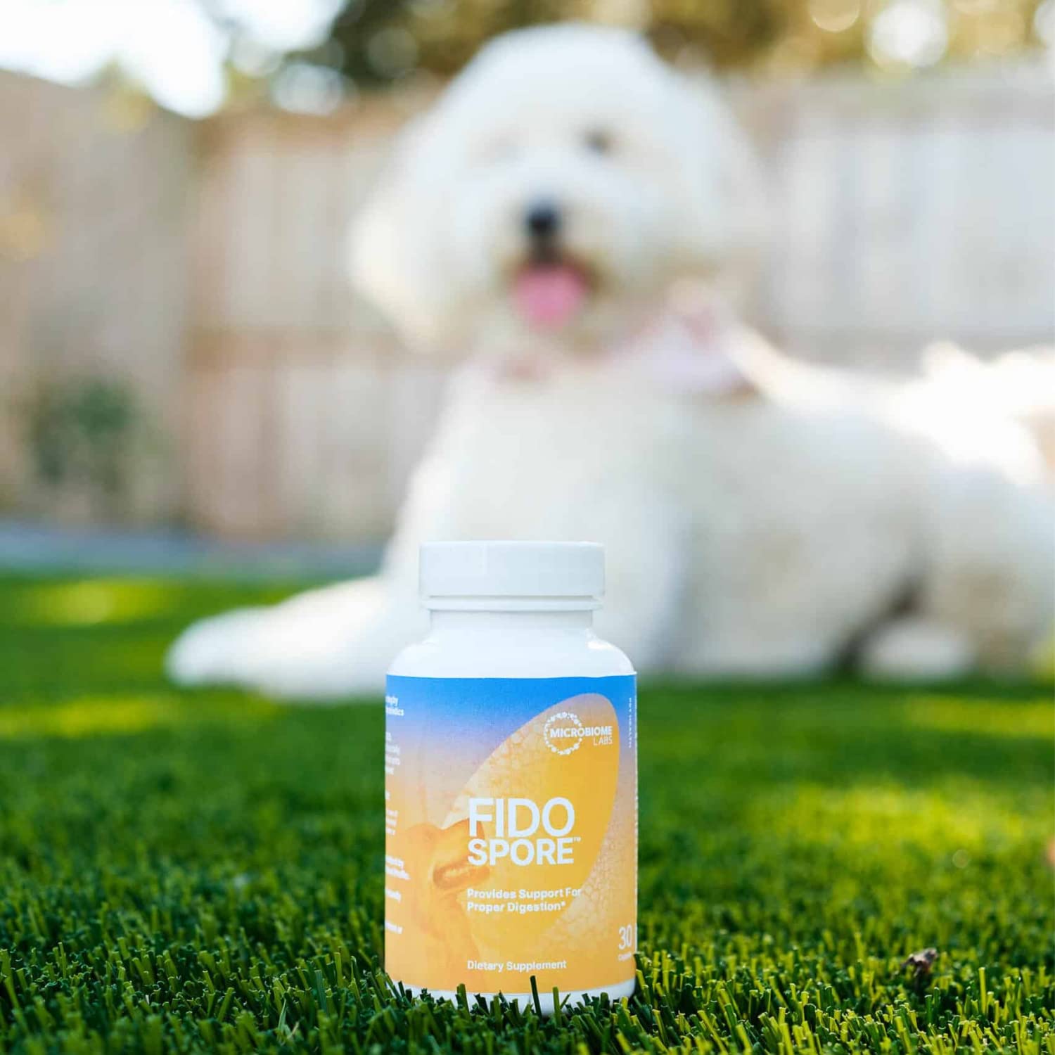 Fidospore grass-fed beef liver flavor on packaging appealing to pets.