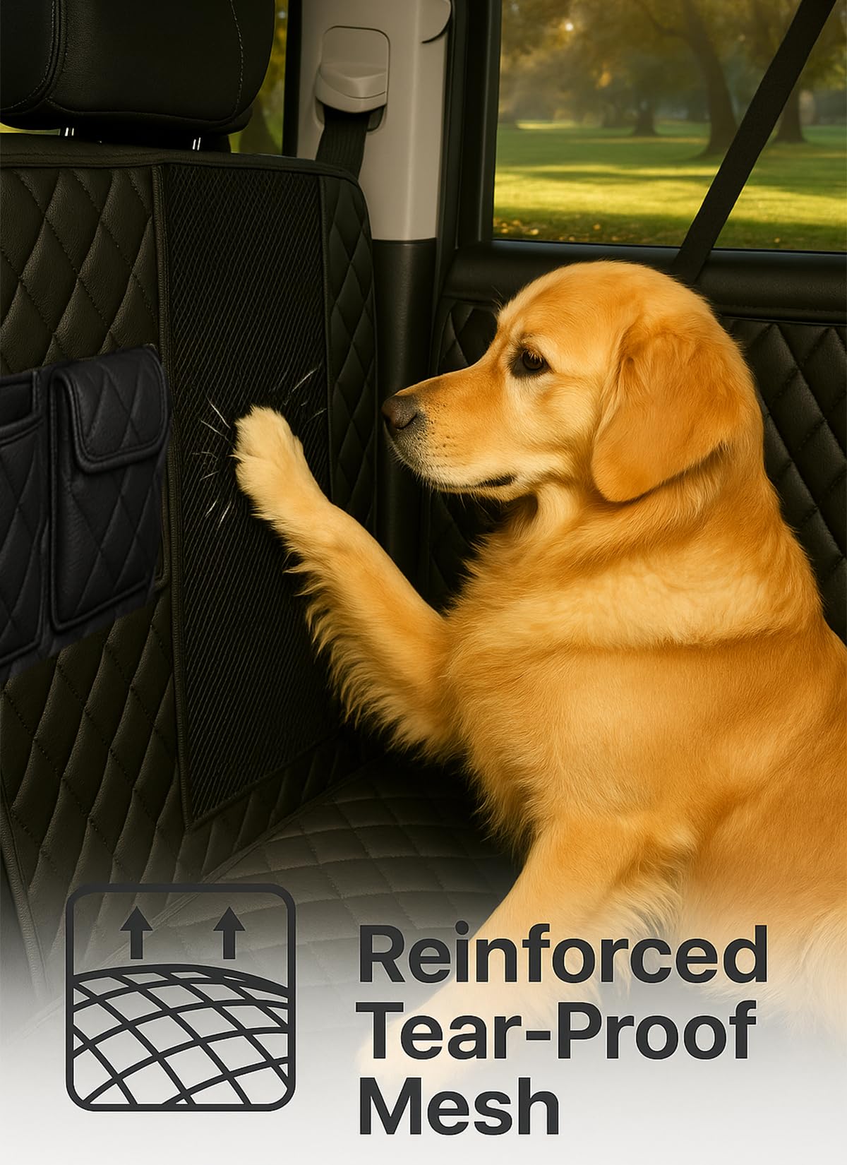 fidozen hammock-to-bench conversion offers flexible protection for doors or back seats