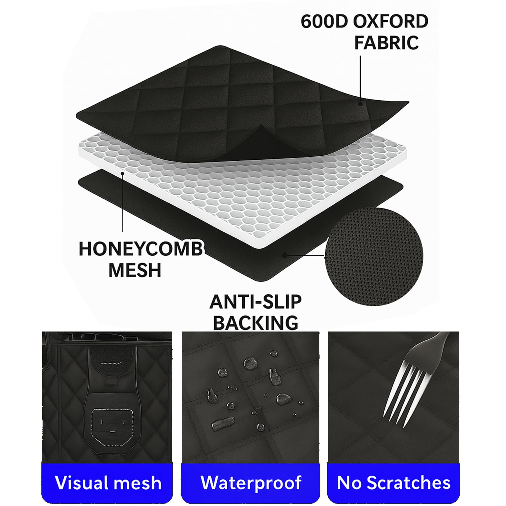 Fidozen breathable mesh window aids airflow and reduces dog anxiety during drives.