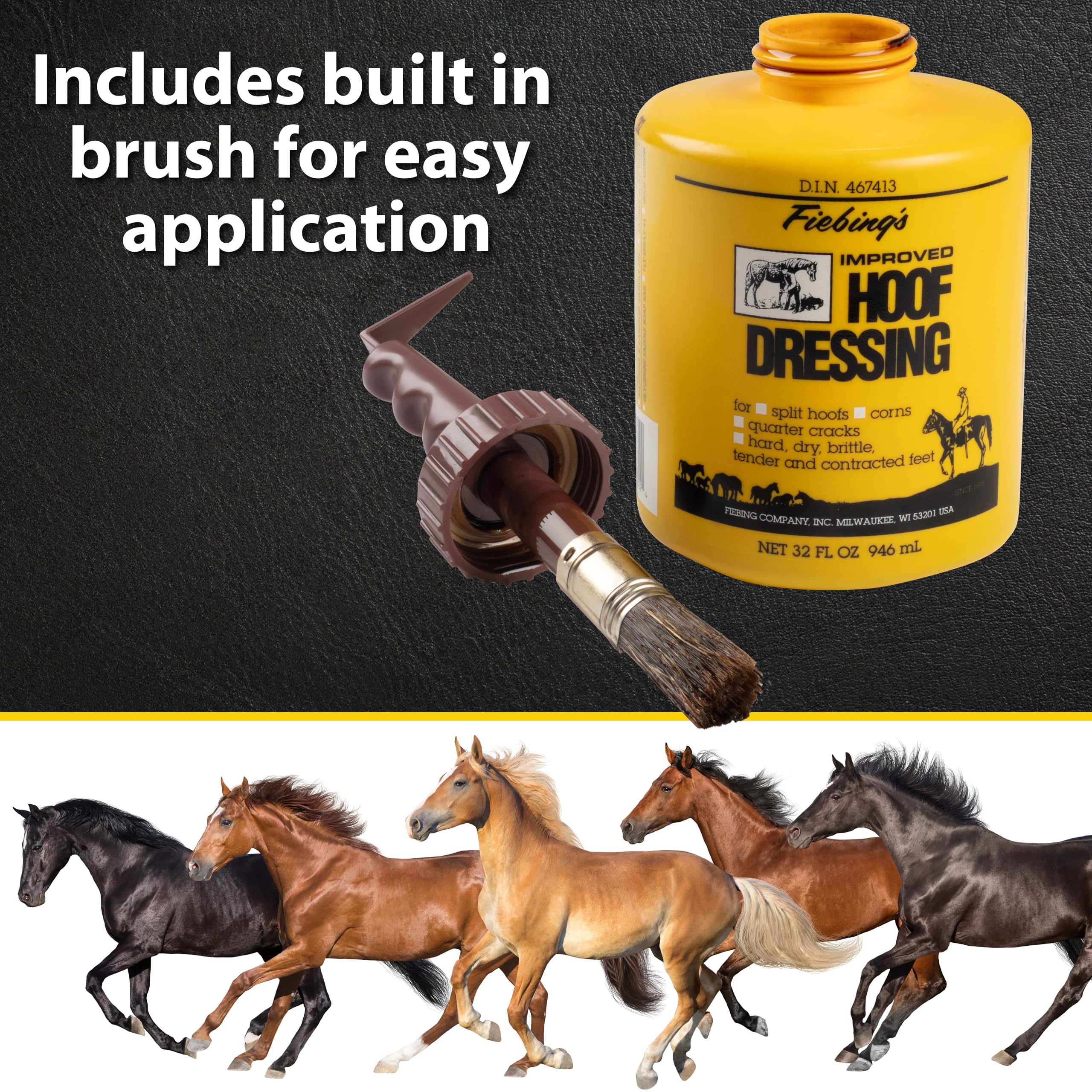Fiebing's Hoof Oil on a cracked hoof illustrating protection against damage.