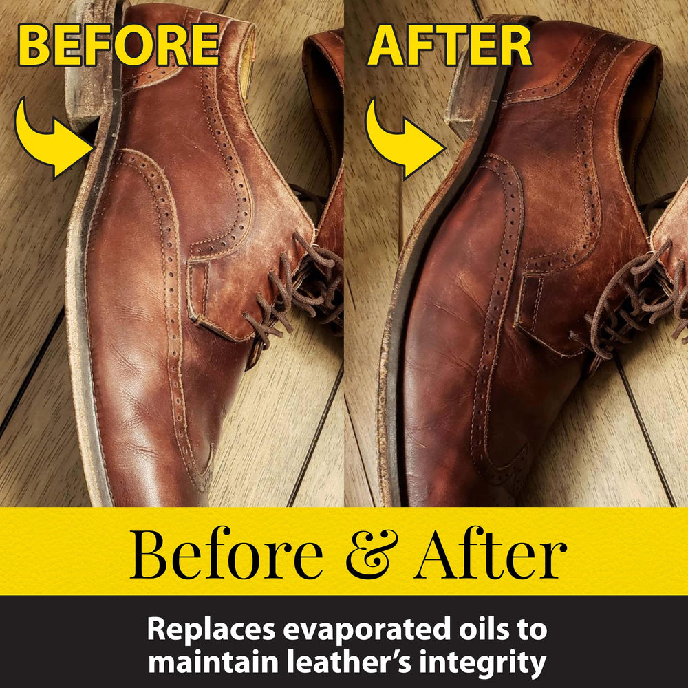 Car seat or couch leather maintained by Fiebing's Prime Neatsfoot Oil to preserve integrity.