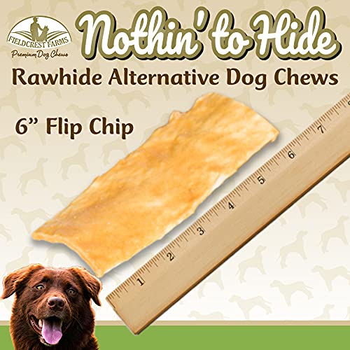 Fieldcrest Farms Nothin' to Hide Flip Chips chicken serving; appealing digestible treat.