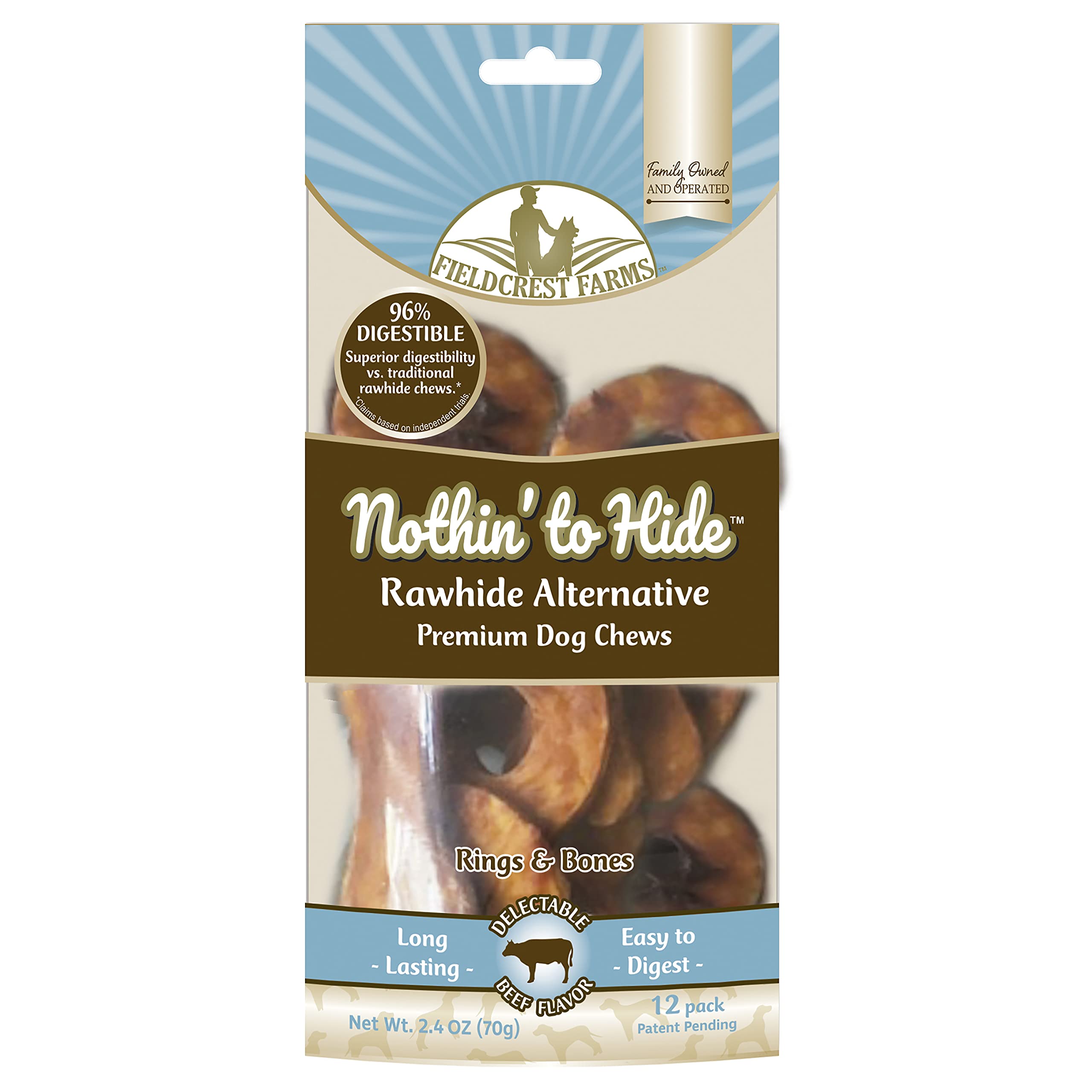 Fieldcrest Farms Nothin' to Hide, masticables de res para masticar.