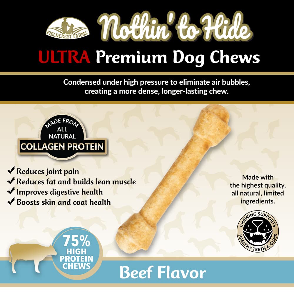 Fieldcrest Farms Nothing to Hide bone texture close-up—safe, digestible chew.