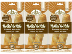 Fieldcrest Farms Nothing to Hide peanut butter 5-inch rolls for dogs aiding chew satisfaction.