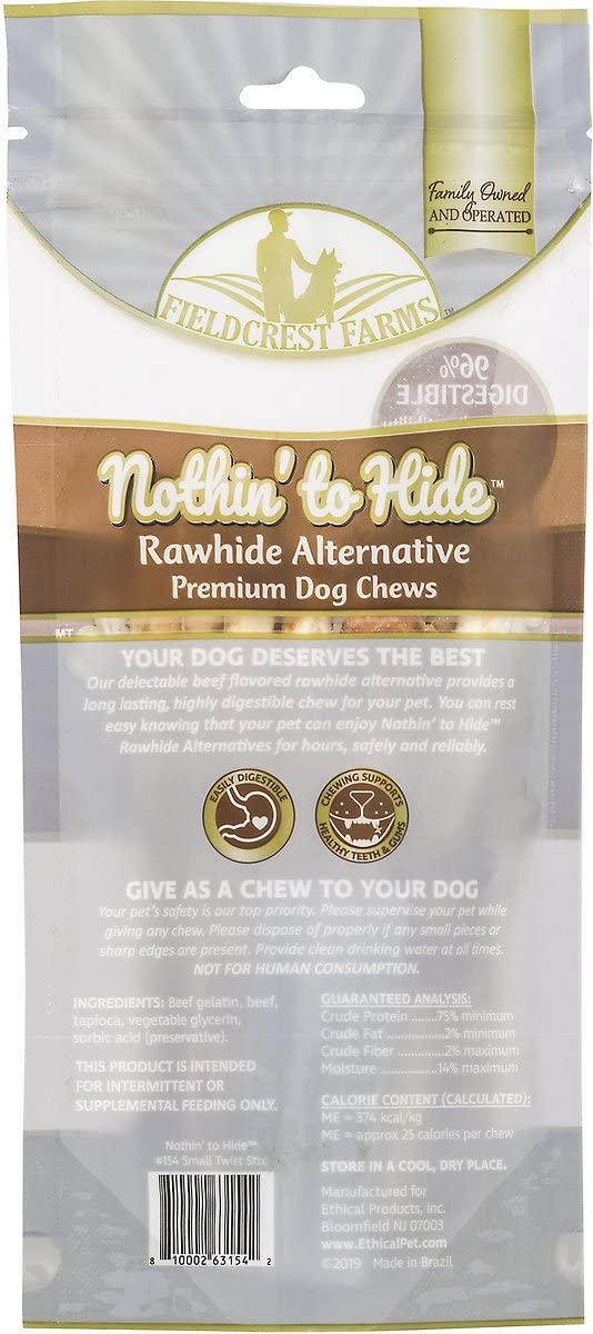 Fieldcrest Farms Nothing to Hide Twist Stix bite-size closeup illustrating digestibility-minded design.