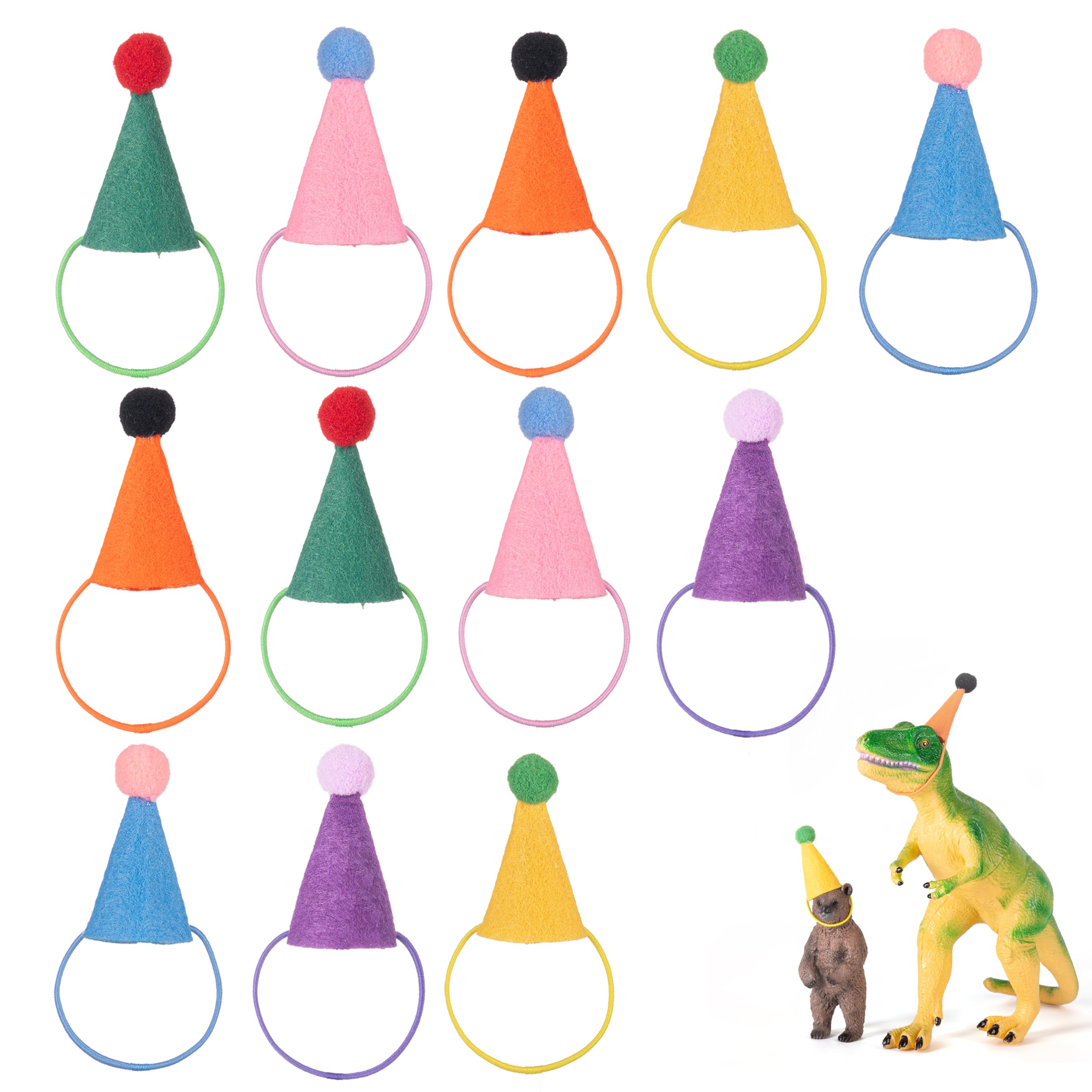 Fiestivo mini party hat for stuffed animals in pink adds bright color to toy displays.