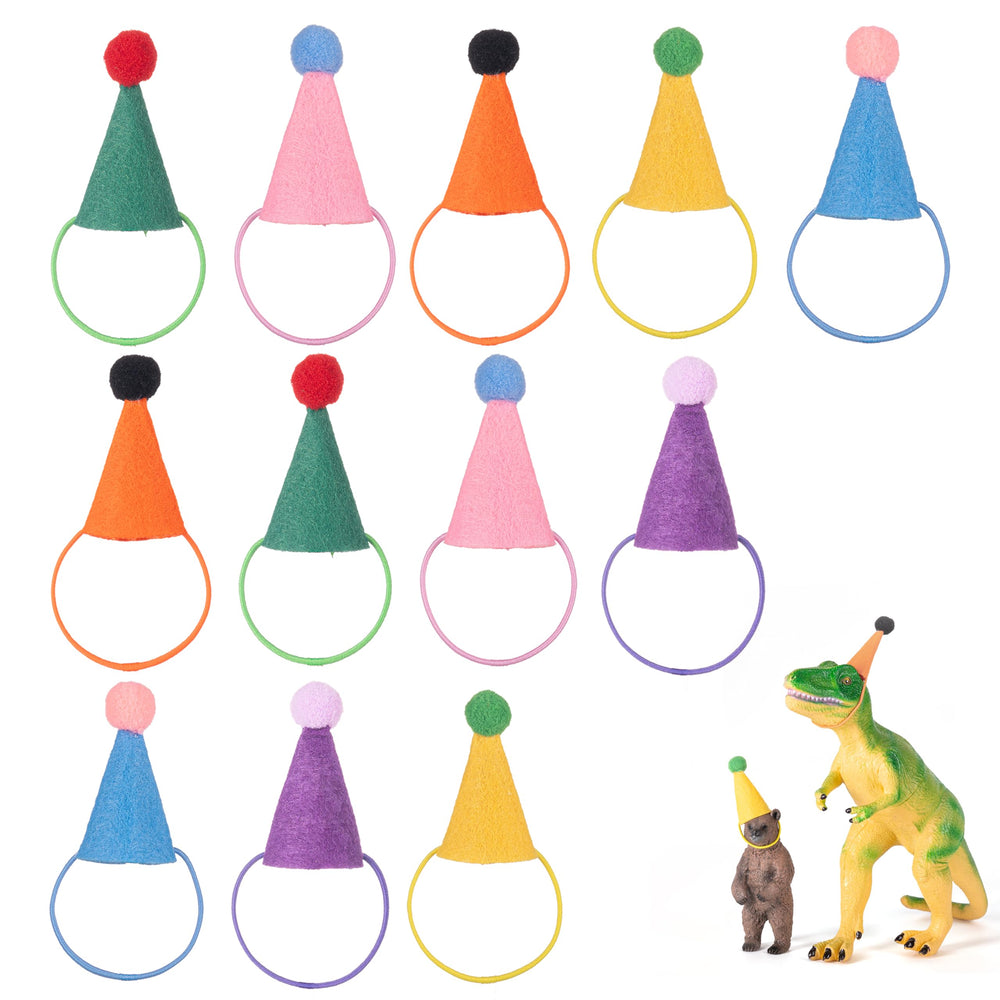 Fiestivo mini party hat for stuffed animals in pink adds bright color to toy displays.