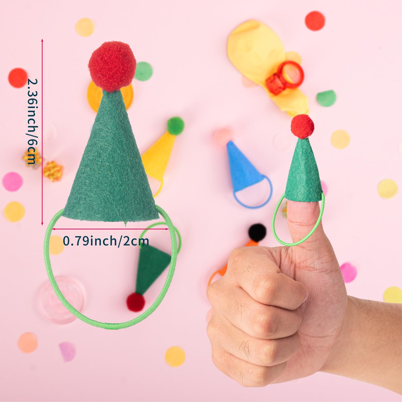 Fiestivo mini party hat for stuffed animals in blue creates playful doll décor.