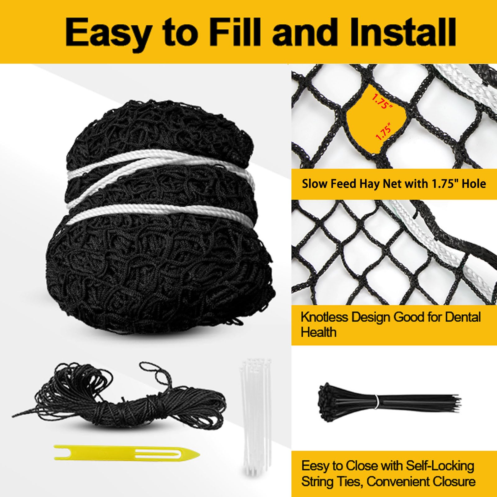 Fifatopo knotsless safety design promotes calm feeding and minimizes entanglement risk.