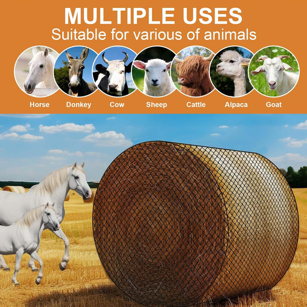 Fifatopo round bale fitting 5x5ft shows precise compatibility with large bales.