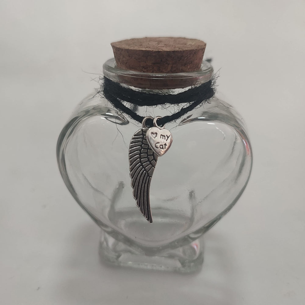 Fight Club memorial bottle metal charms detail adds subtle personalization for pet memory.