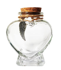 Fight Club memorial bottle with cork top holds pet hair for a cherished memory.