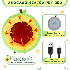 Fighting to Achieve Avocado Heated Cat Bed soft plush surface creates cozy naps