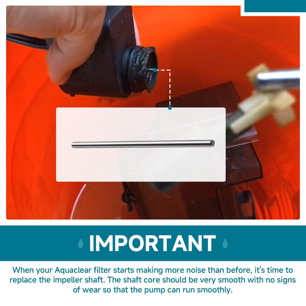 Filloman A16551 impeller shaft installation requires no tools for quick maintenance.