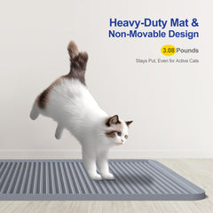 Filmicy cat litter mat easy-clean edge helps quick disposal of fallen litter.