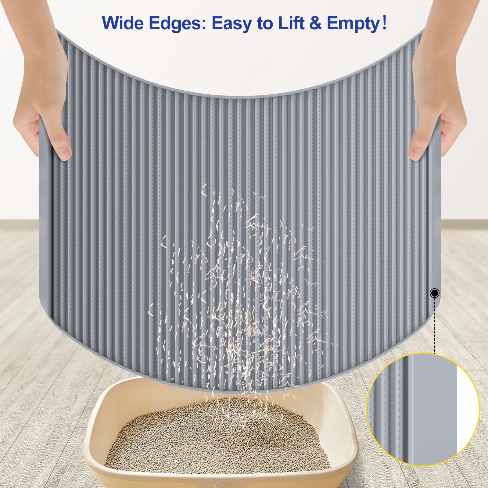 Filmicy cat litter mat multi-use feeding area keeps bowls mess-free and tidy.