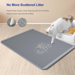 Filmicy cat litter mat non-slip base keeps in place during active cat sessions and prevents scattering.