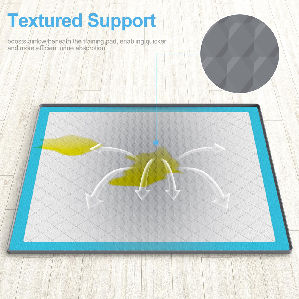Filmicy pee pad holder doubles as feeding mat or countertop protector.
