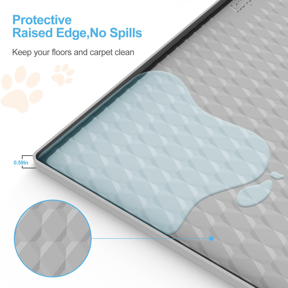 Filmicy silicone pad holder with raised edges blocks leaks and protects floors.