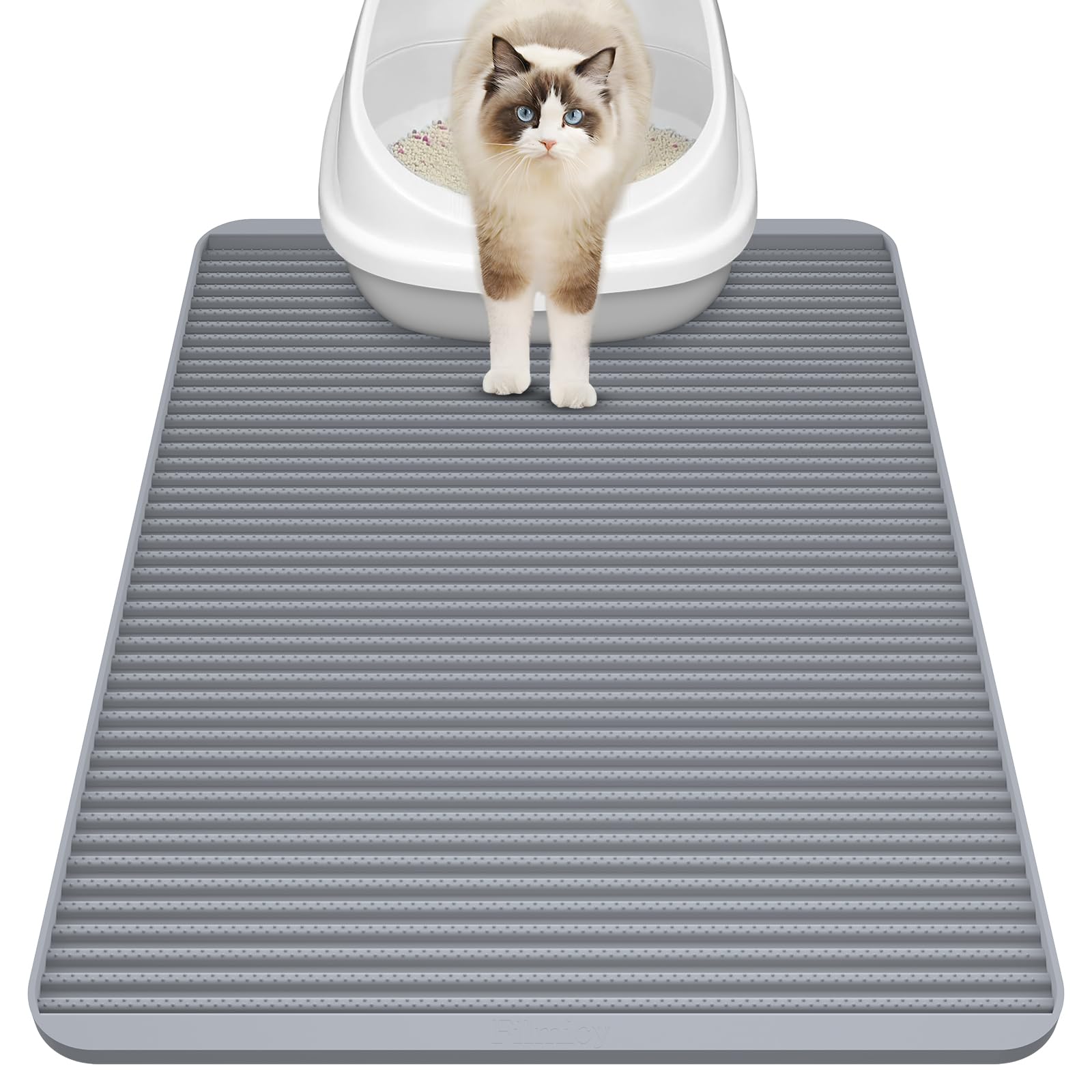 Filmicy silicone cat litter mat coverage area showcases effective litter trapping and easy maintenance.