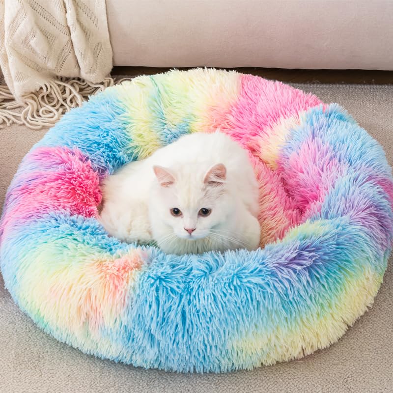 Finenohoory donut bed warm nest view for small pets.