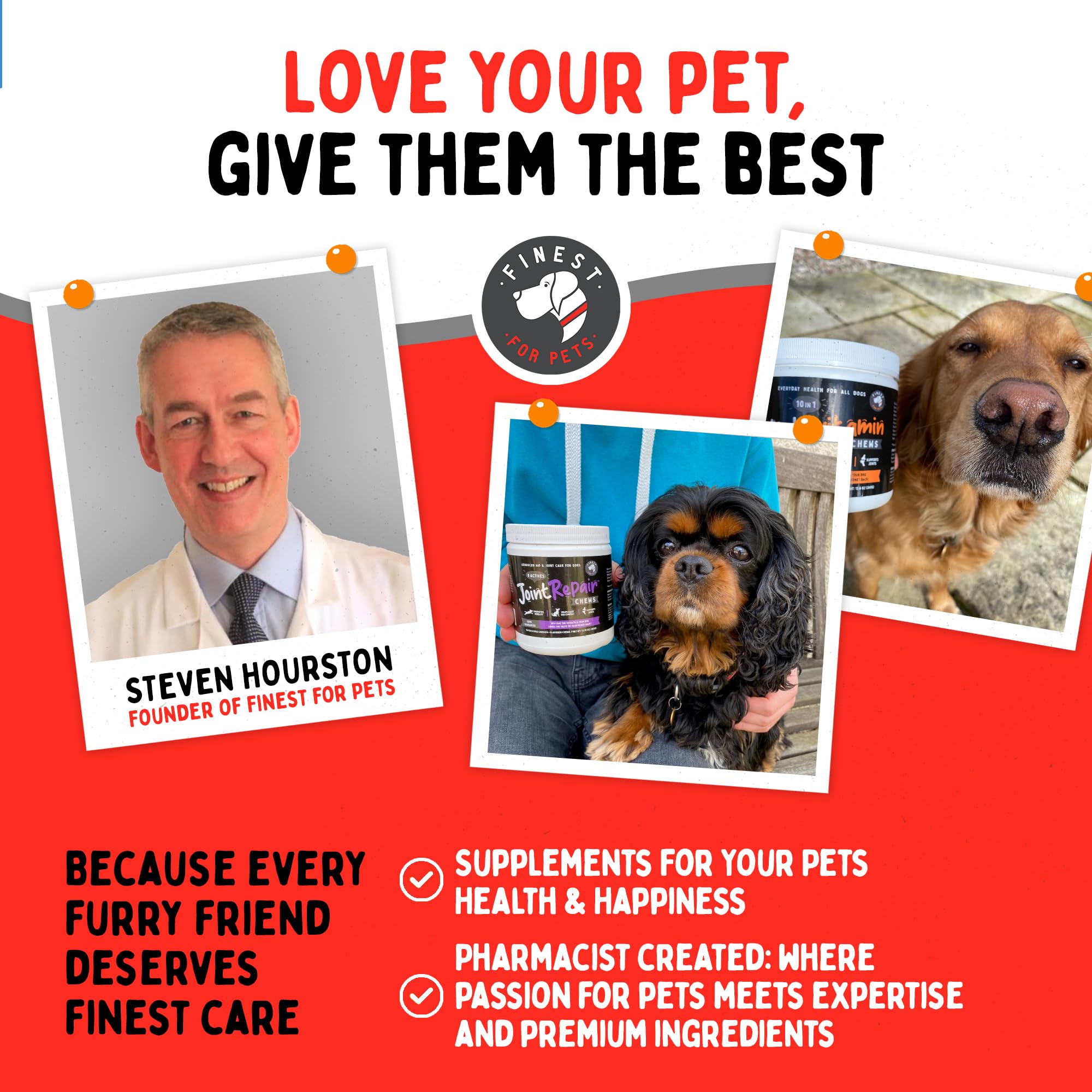 Finest For Pets GMP-certified facility claim on packaging highlights safety standards.